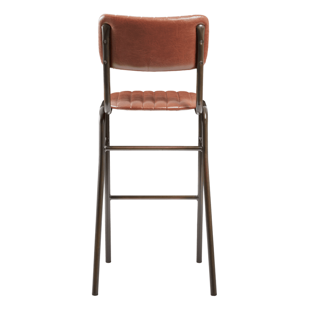 Toulouse Vintage Tan Faux Leather Bar Stools In Pair