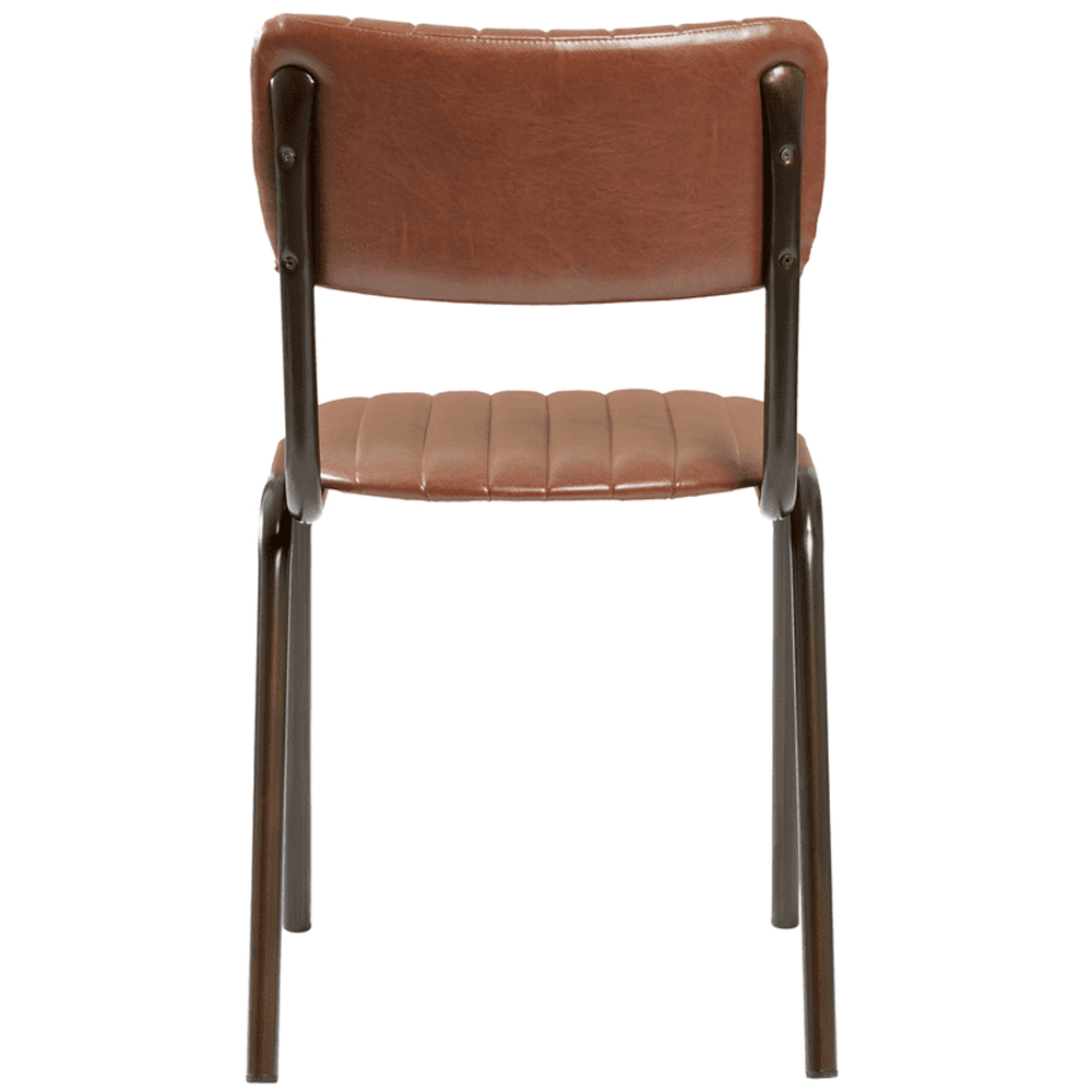 Toulouse Vintage Tan Faux Leather Stacking Bar Chairs In Pair