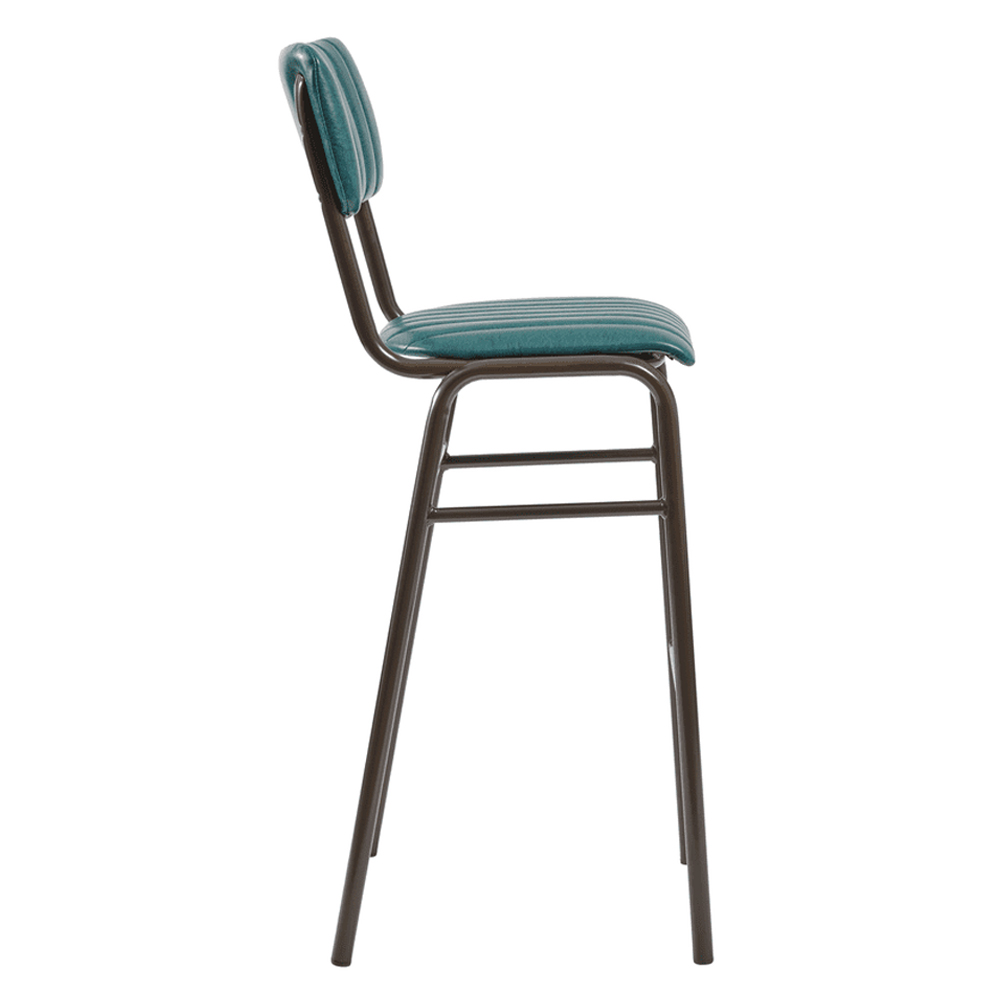 Toulouse Vintage Teal Faux Leather Bar Stools In Pair