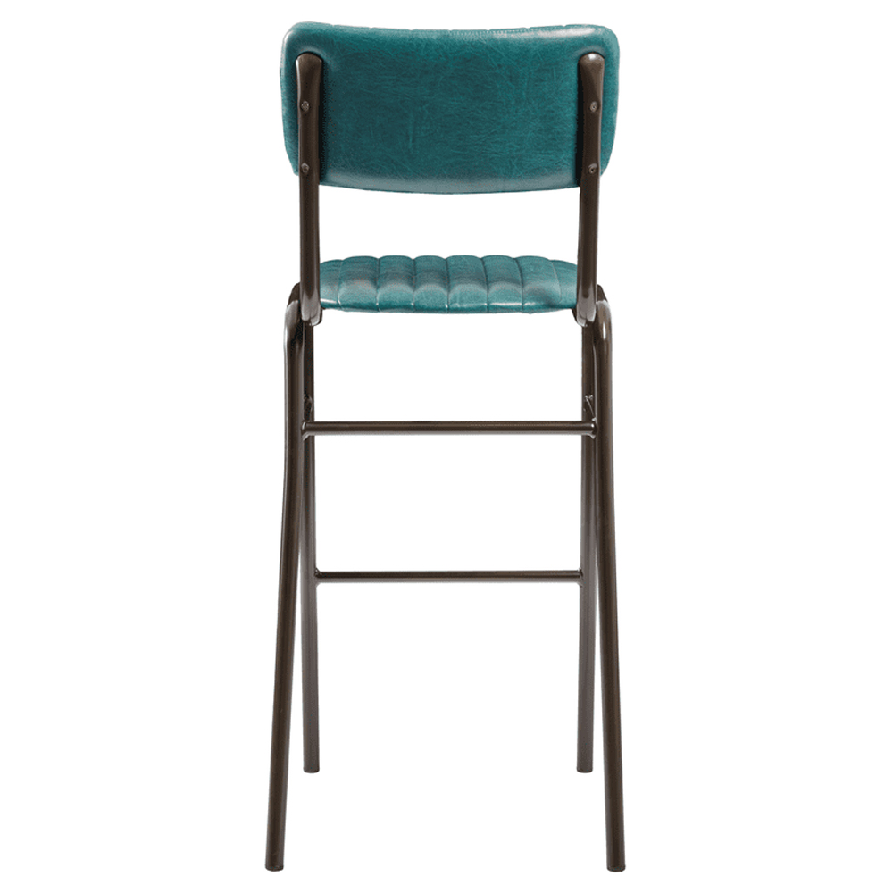 Toulouse Vintage Teal Faux Leather Bar Stools In Pair