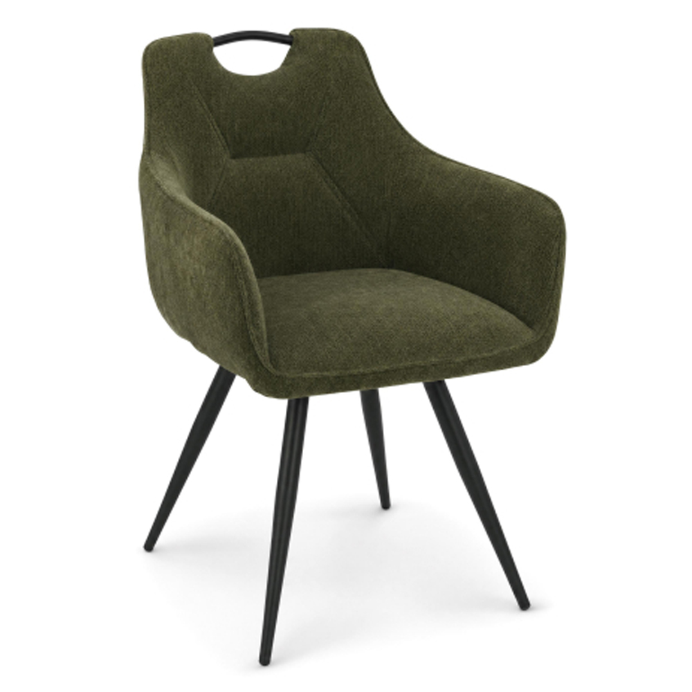 Touron Green Fabric Dining Chairs in Green