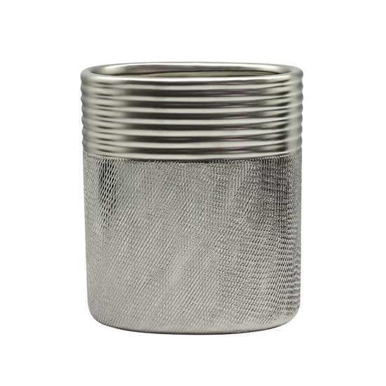 Product photograph of Trace Ceramic Small Decorative Vase In Silver from Furniture in Fashion