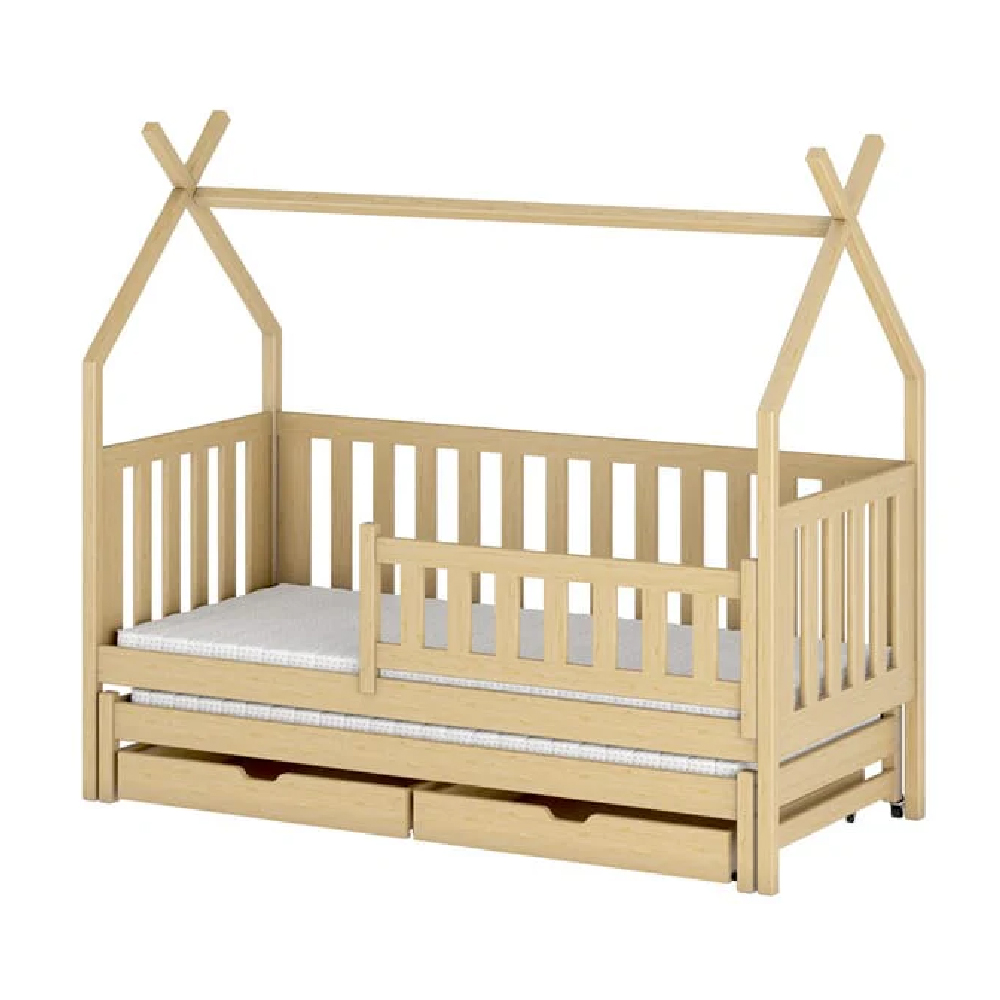 Tracy Wooden Day Bed With Bonnell Mattress And Trundle In Pine