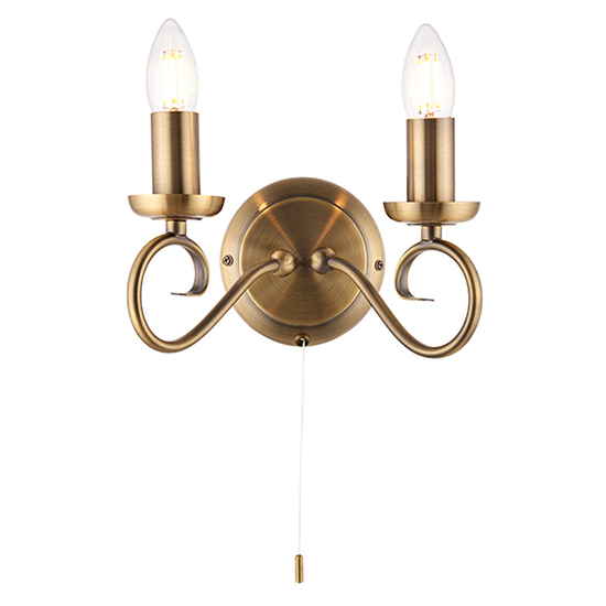 Trafford 2 Lights Wall Light In Antique Brass