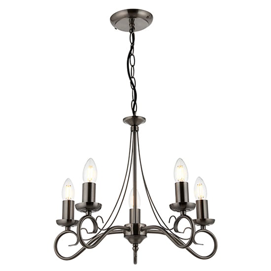 Photo of Trafford 5 lights ceiling pendant light in antique silver