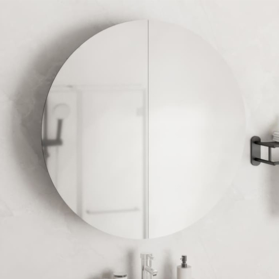Trail Large Bathroom Mirrored Cabinet In Black With LED