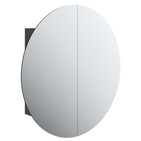 Trail Large Bathroom Mirrored Cabinet In Black With LED