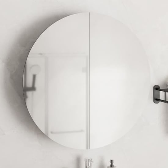 Trail Large Bathroom Mirrored Cabinet In Grey With LED