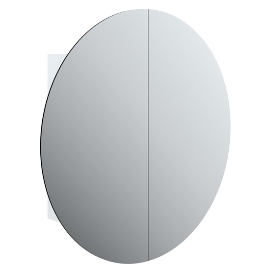 Trail Large Bathroom Mirrored Cabinet In White With LED