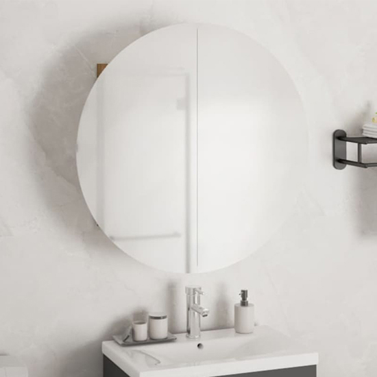 Trail Medium Bathroom Mirrored Cabinet In Black With LED