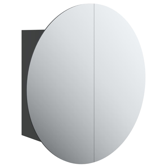 Trail Medium Bathroom Mirrored Cabinet In Black With LED