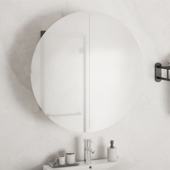 Trail Medium Bathroom Mirrored Cabinet In Grey With LED
