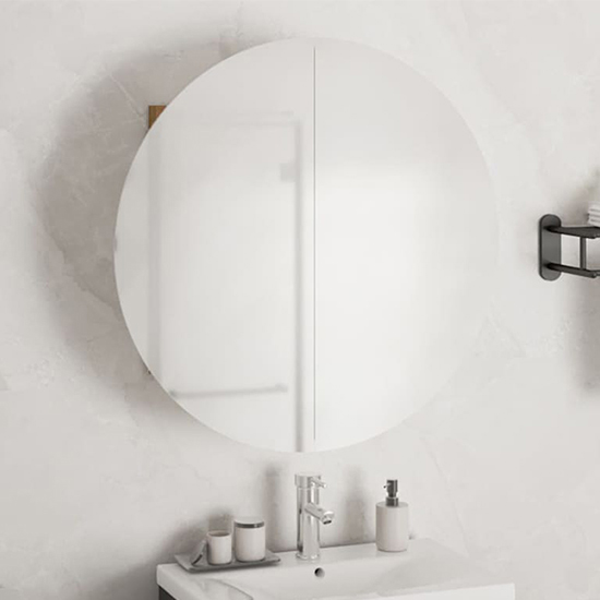 Trail Medium Bathroom Mirrored Cabinet In Oak With LED