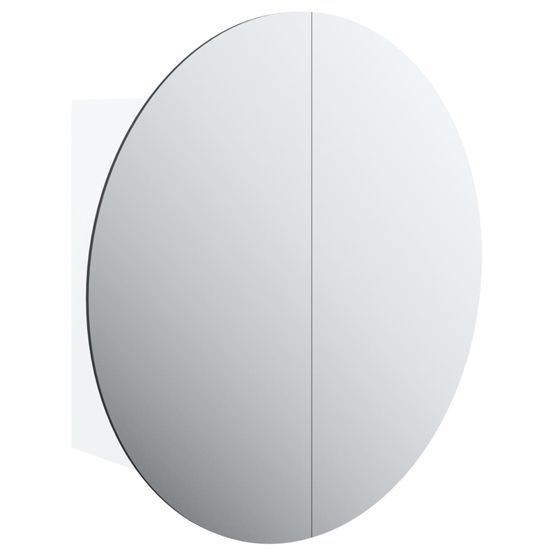 Trail Medium Bathroom Mirrored Cabinet In White With LED