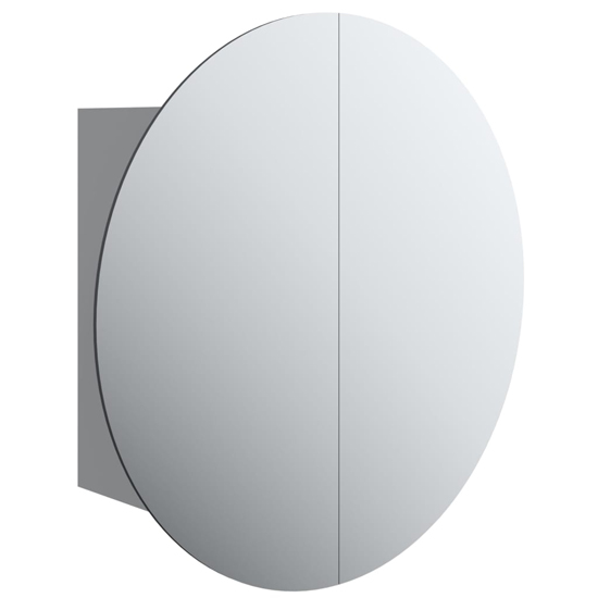 Trail Small Bathroom Mirrored Cabinet In Grey With LED