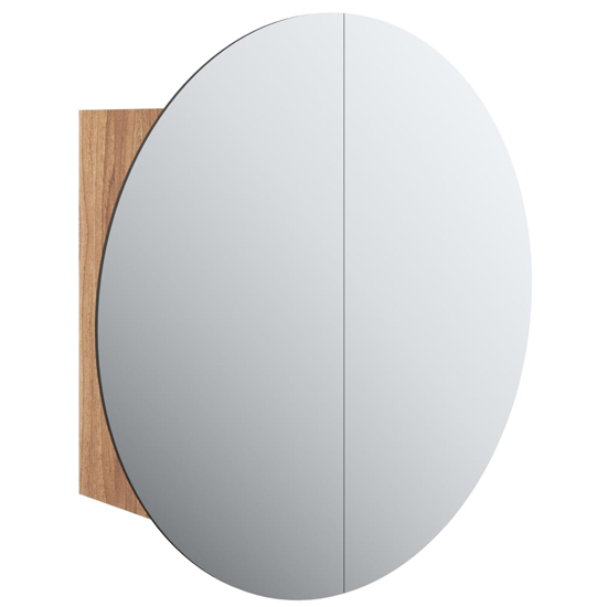 Trail Small Bathroom Mirrored Cabinet In Oak With LED