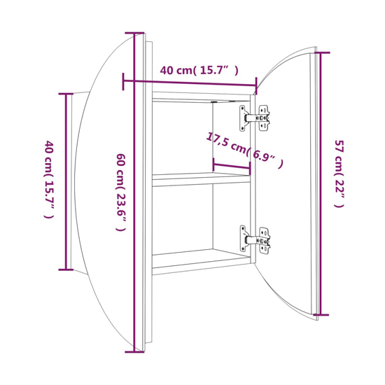 Trail Small Bathroom Mirrored Cabinet In White With LED