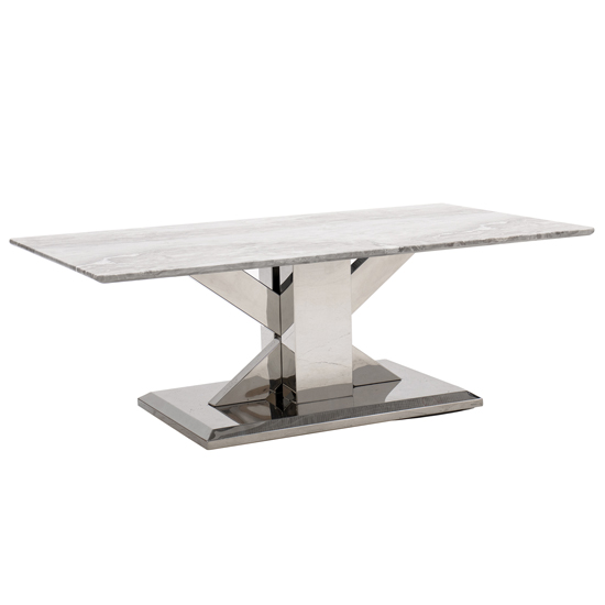 Tram Grey Marble Coffee Table With Stainless Steel Base thumbnail