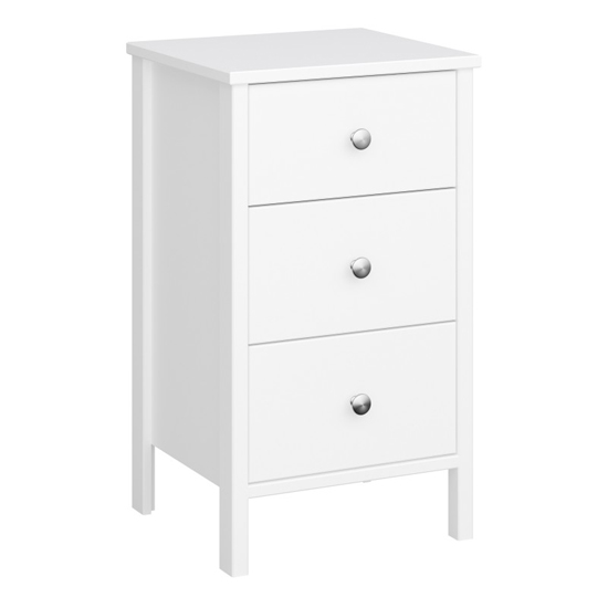 Read more about Trams wooden bedside cabinet with 3 drawers in pure white