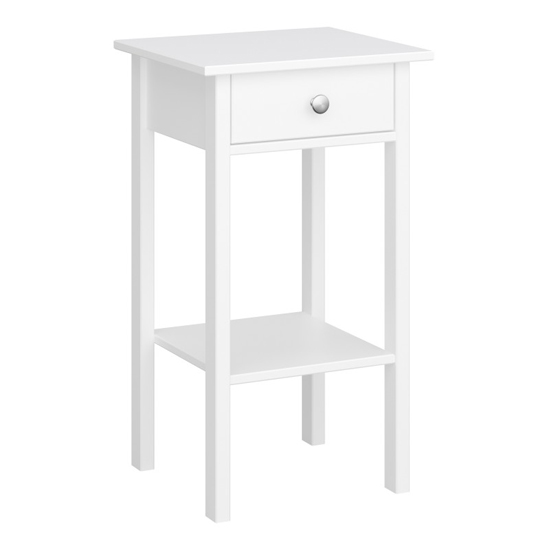 Read more about Trams wooden bedside table 1 drawer in pure white