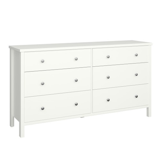 Read more about Trams wide wooden chest of 6 drawers in off white