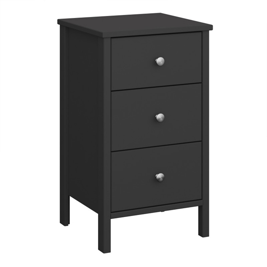 Read more about Trams wooden bedside cabinet with 3 drawers in black