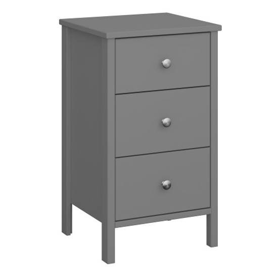 Photo of Trams wooden bedside cabinet with 3 drawers in grey