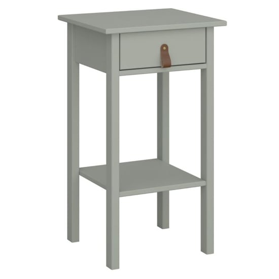 Trams Wooden Bedside Cabinet Tall With 1 Drawer In Olive