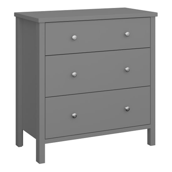 Product photograph of Trams Wooden Chest Of 3 Drawers In Grey from Furniture in Fashion