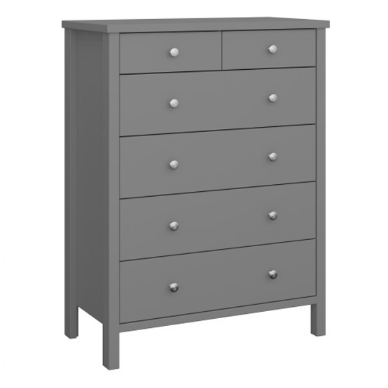 Photo of Trams wooden chest of 6 drawers in grey