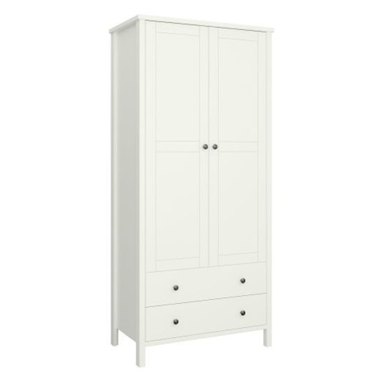Photo of Trams wooden wardrobe with 2 doors 2 drawers in off white