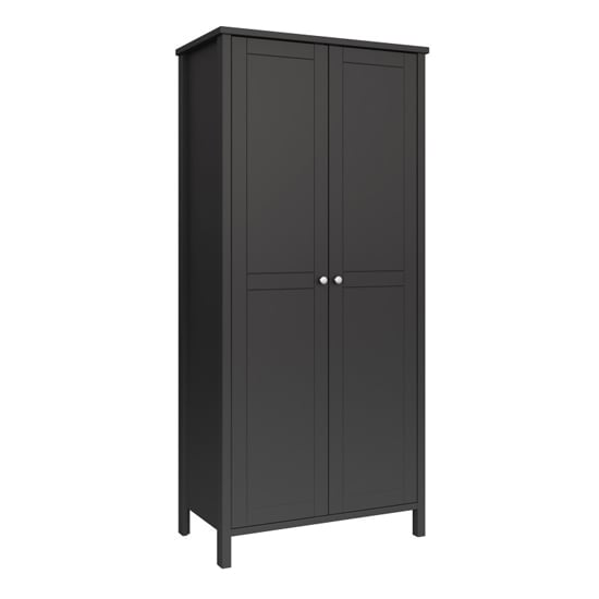Product photograph of Trams Wooden Wardrobe With 2 Doors In Black from Furniture in Fashion