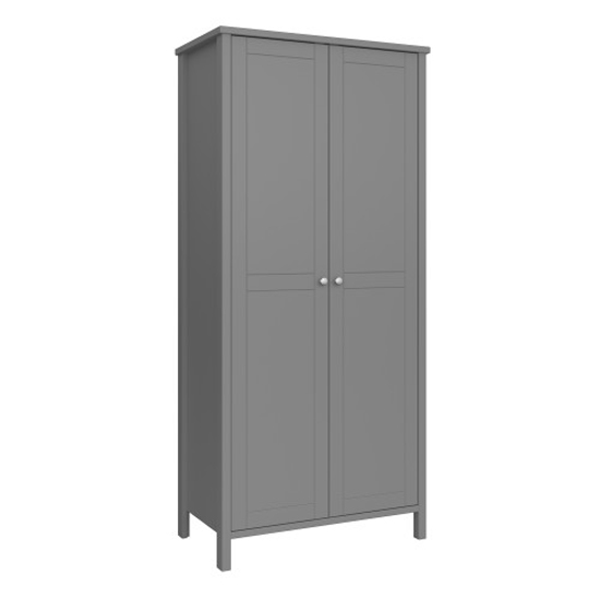 Product photograph of Trams Wooden Wardrobe With 2 Doors In Grey from Furniture in Fashion