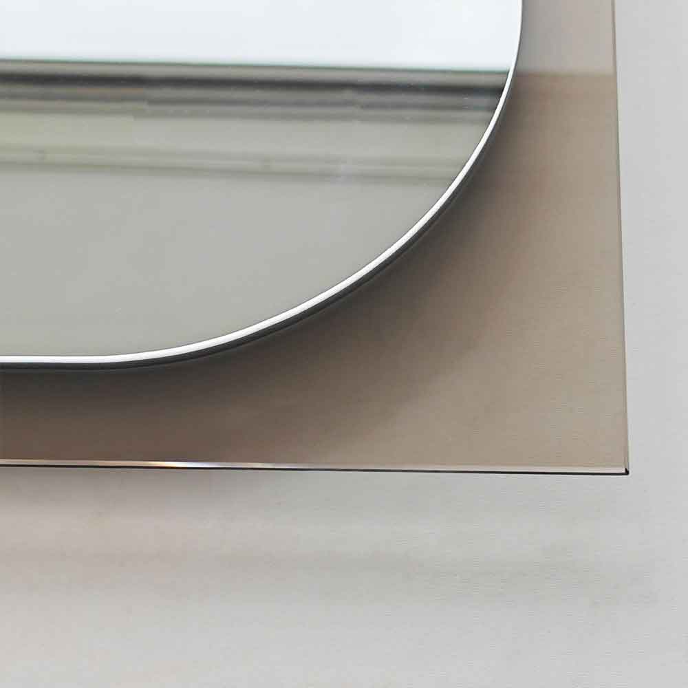 Transparenza Glass Wall Mirror with Bronze Wooden Frame