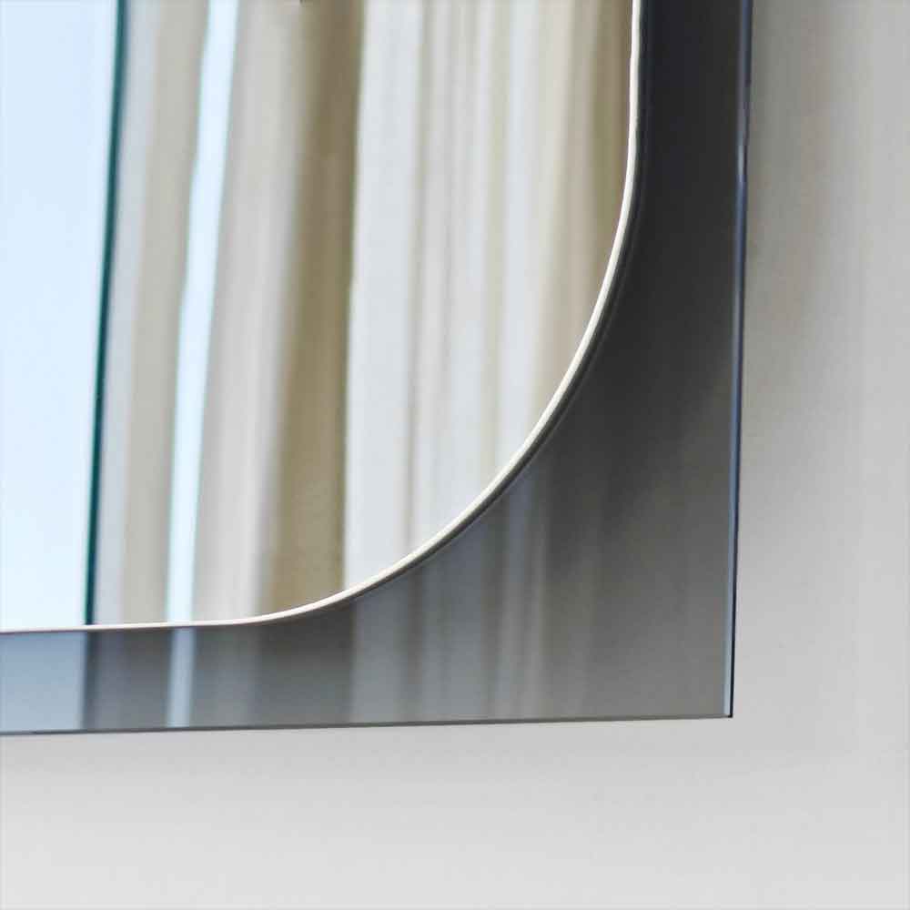 Transparenza Glass Wall Mirror with Fume Wooden Frame