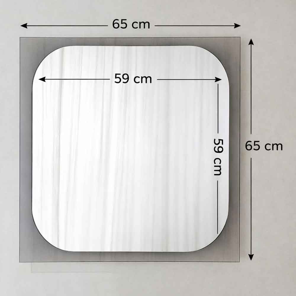 Transparenza Glass Wall Mirror with Fume Wooden Frame