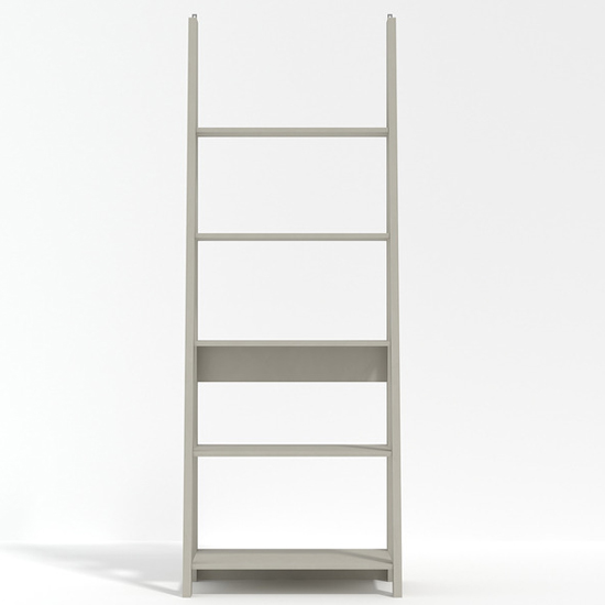 Travis Wooden Ladder Bookcase With 4 Shelves In Grey_3