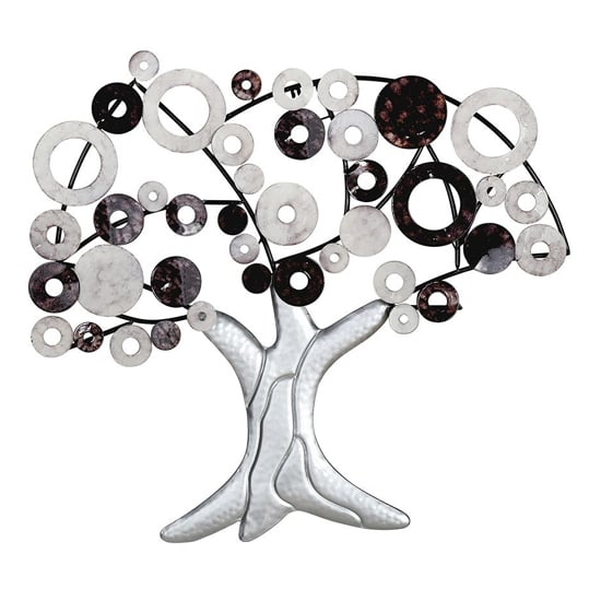 Product photograph of Tree Metal Wall Art In Black And White from Furniture in Fashion