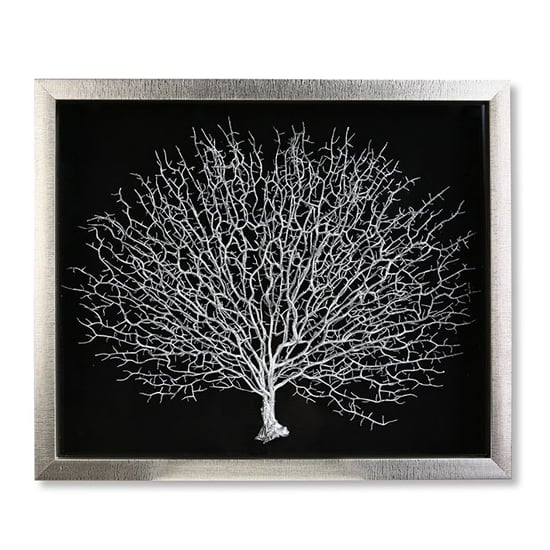 Product photograph of Tree Of Life Picture Glass Wall Art In Black And Silver from Furniture in Fashion