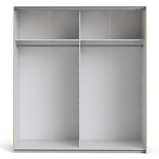 Trek Wooden Sliding Doors Wardrobe In Oak With 2 Shelves_5