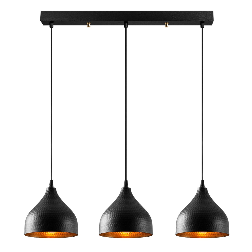 Trendline 3 Light Metal Ceiling Pendant Light in Black