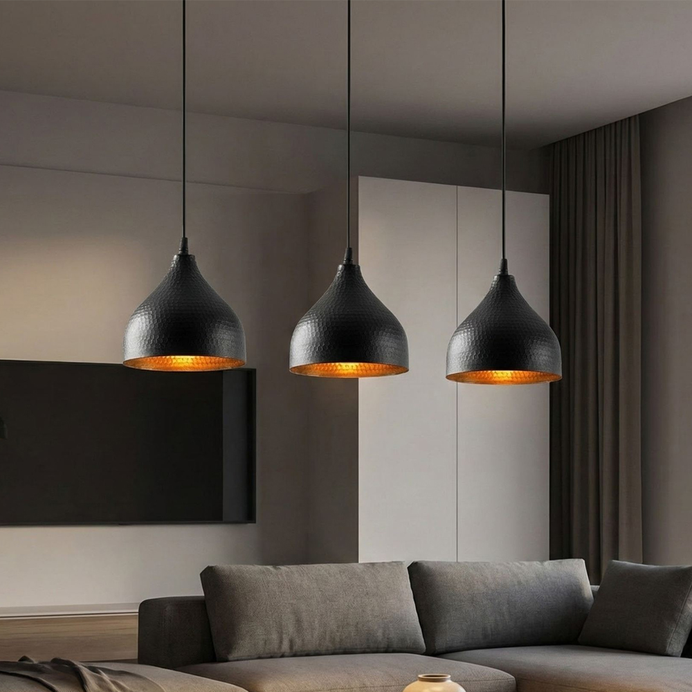 Trendline 3 Light Metal Ceiling Pendant Light in Black