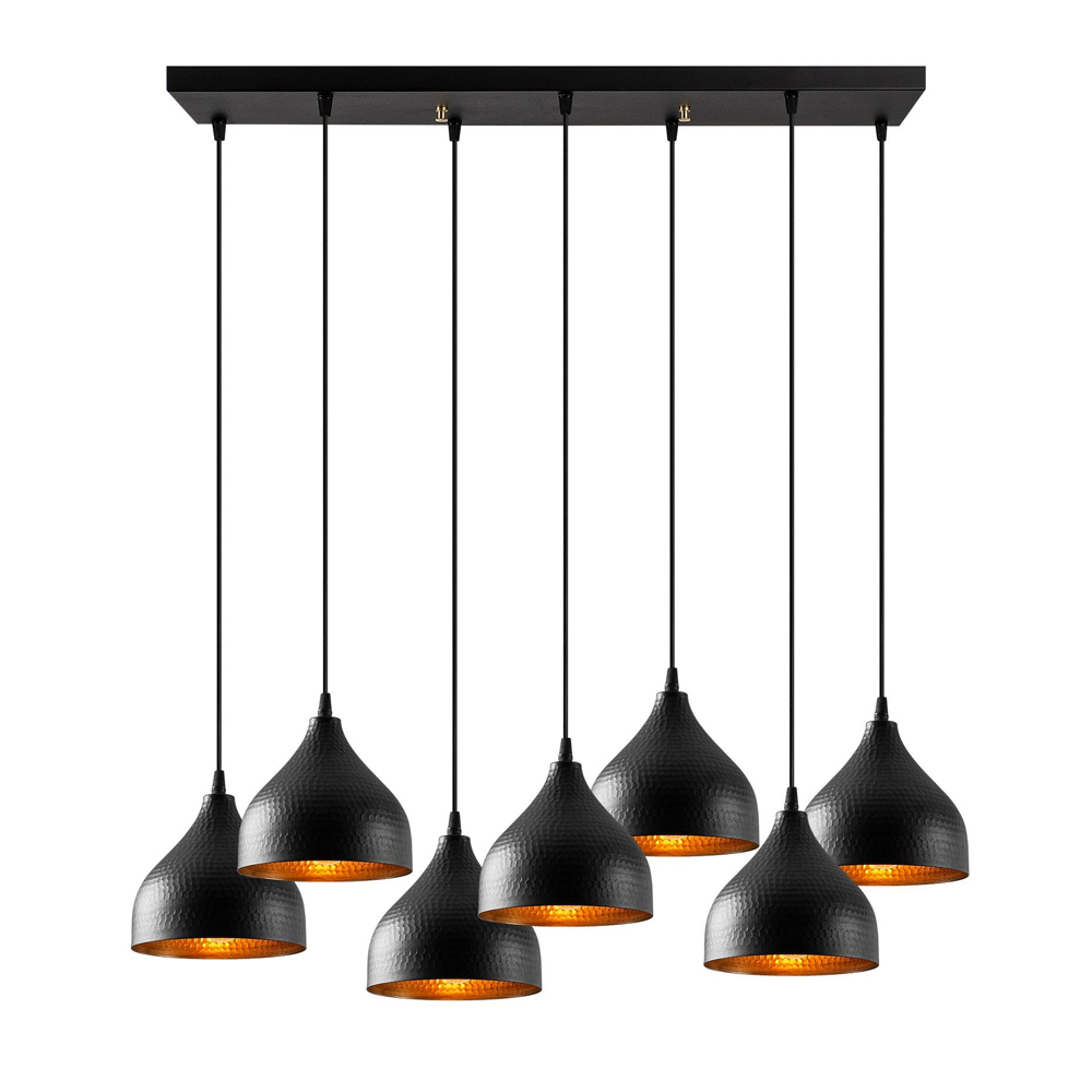 Trendline 7 Light Metal Ceiling Pendant Light in Black