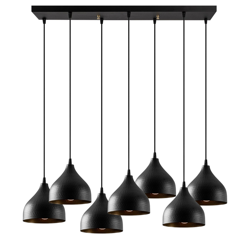Trendline 7 Light Metal Ceiling Pendant Light in Black