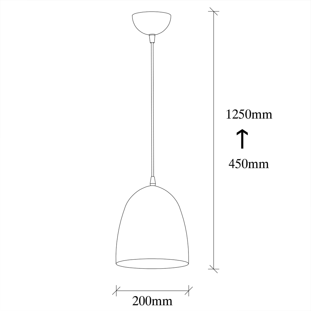 Trendline Large Metal Ceiling Pendant Light in Black