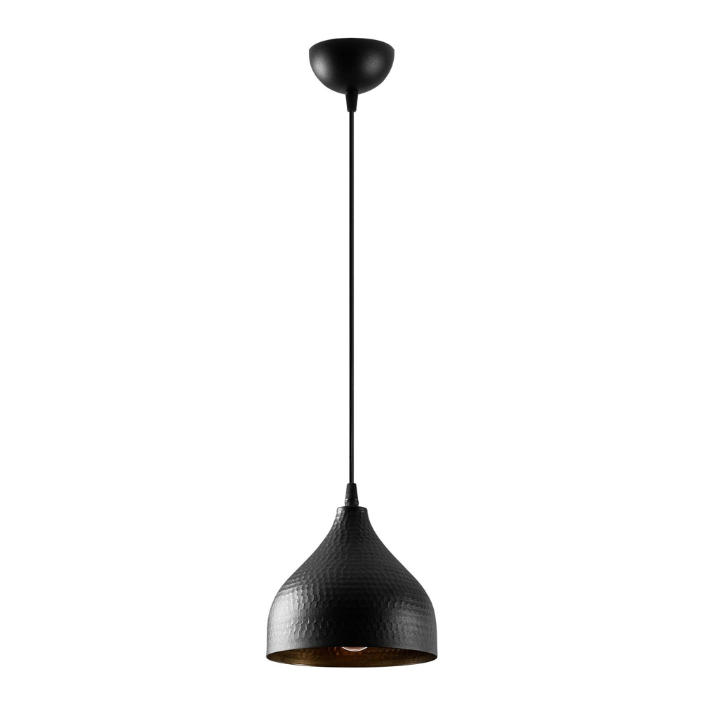 Trendline Metal Brass Dome Ceiling Pendant Light in Black