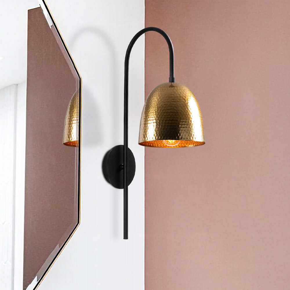 Trendline Metal Wall Light in Black and Vintage