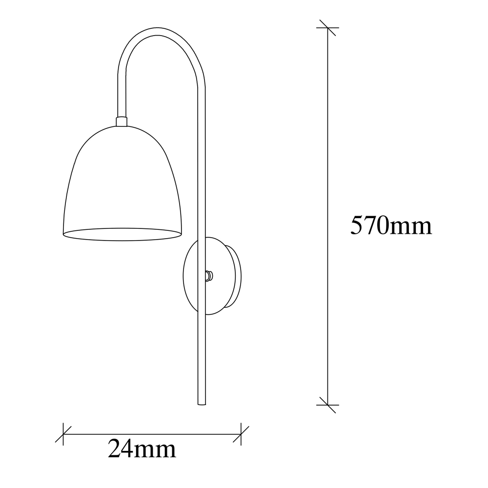 Trendline Metal Wall Light in Black and Vintage