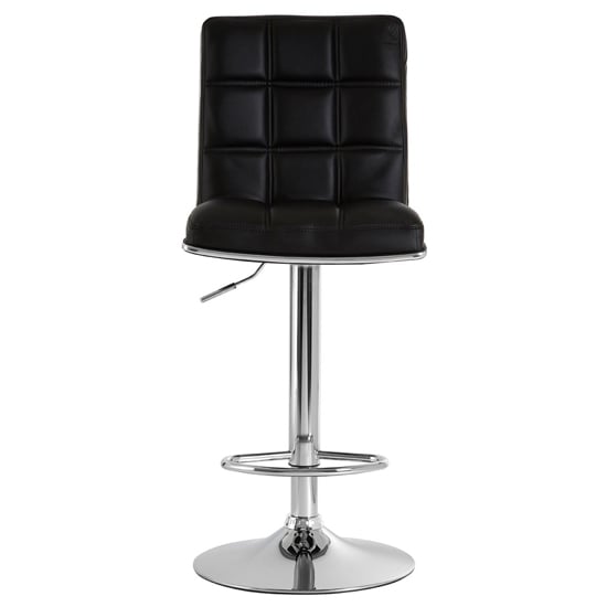 Treno Black Faux Leather Bar Chairs With Chrome Base In A Pair_2
