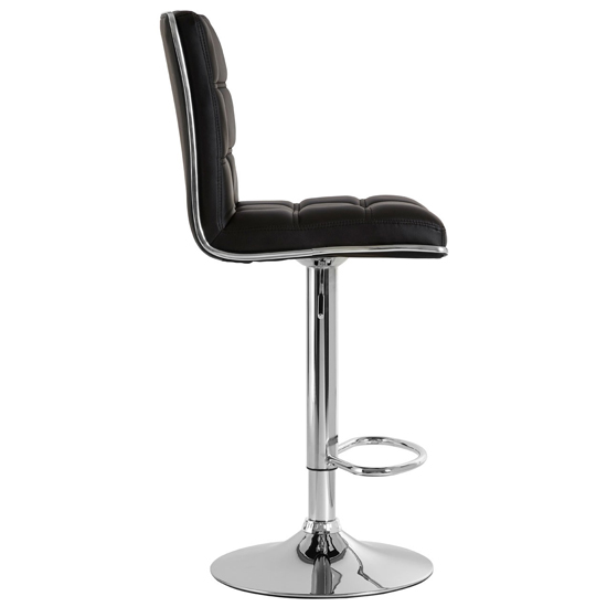 Treno Black Faux Leather Bar Chairs With Chrome Base In A Pair
